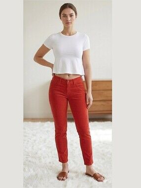 Vintage Y2K GAP 1969 Scarlet Poppy Red Slim Fit Corduroy Pants Size 25